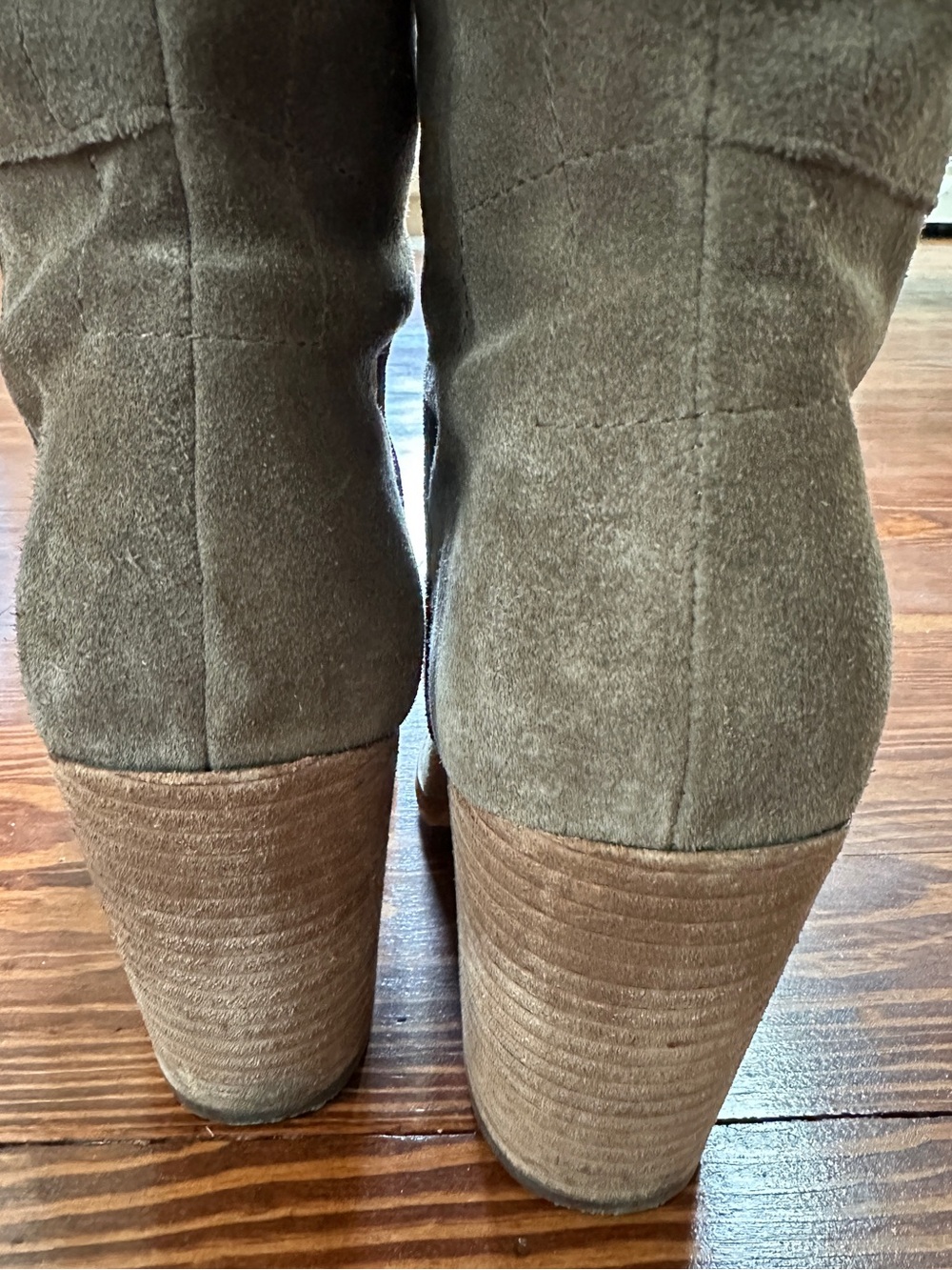 Crown Vintage Knee-High Suede Boots in Taupe Brown 8.5 - Picture 6 of 12